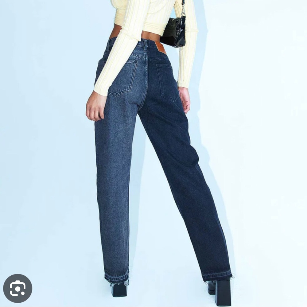 Asymmetrical Black Two-toned Denim